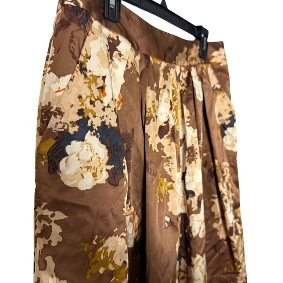 Talbots Brown Floral A-Line Skirt - Picture 4 of 16